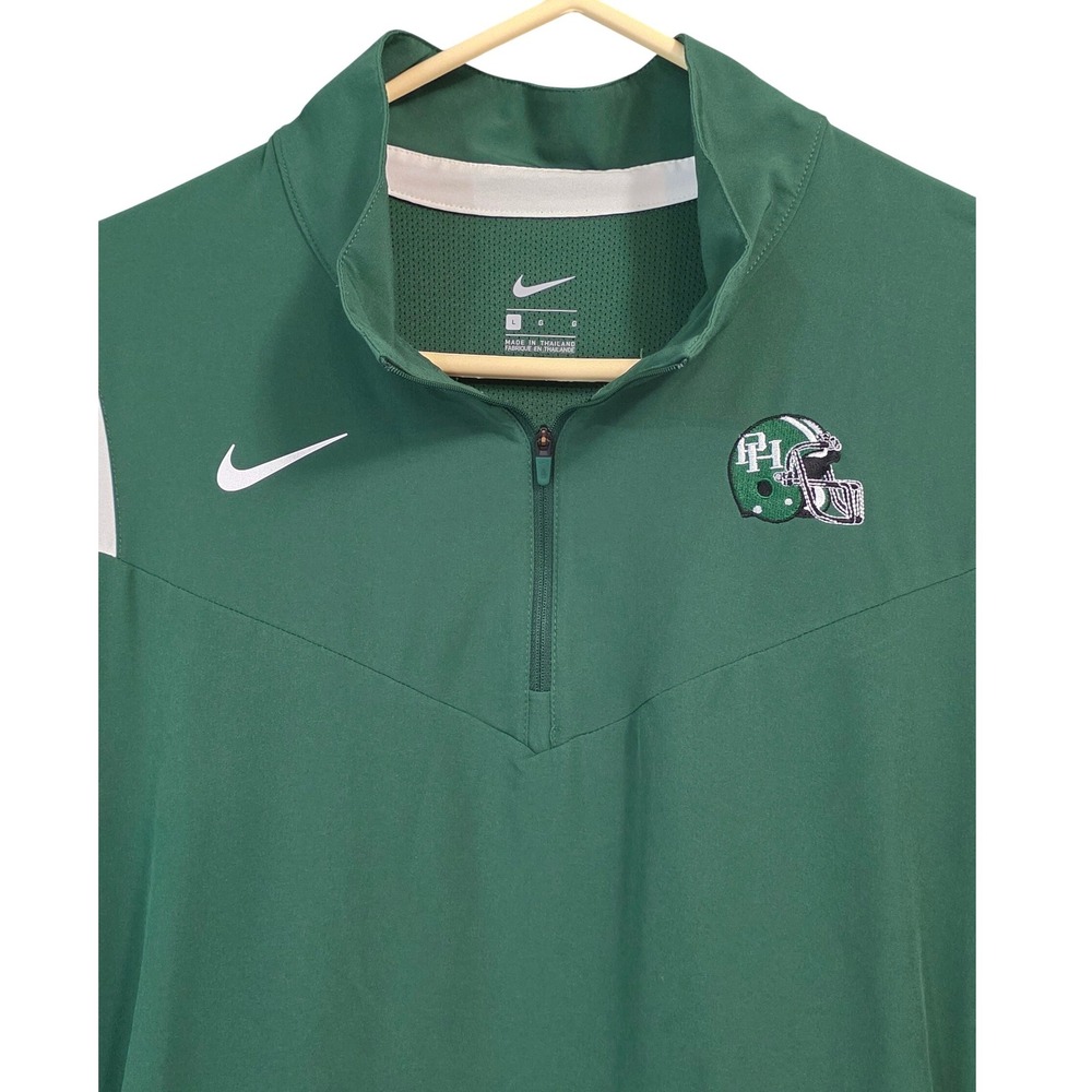Nike Green PH Football Quarter Zip Short Sleeve Pullover Jacket Mens Large